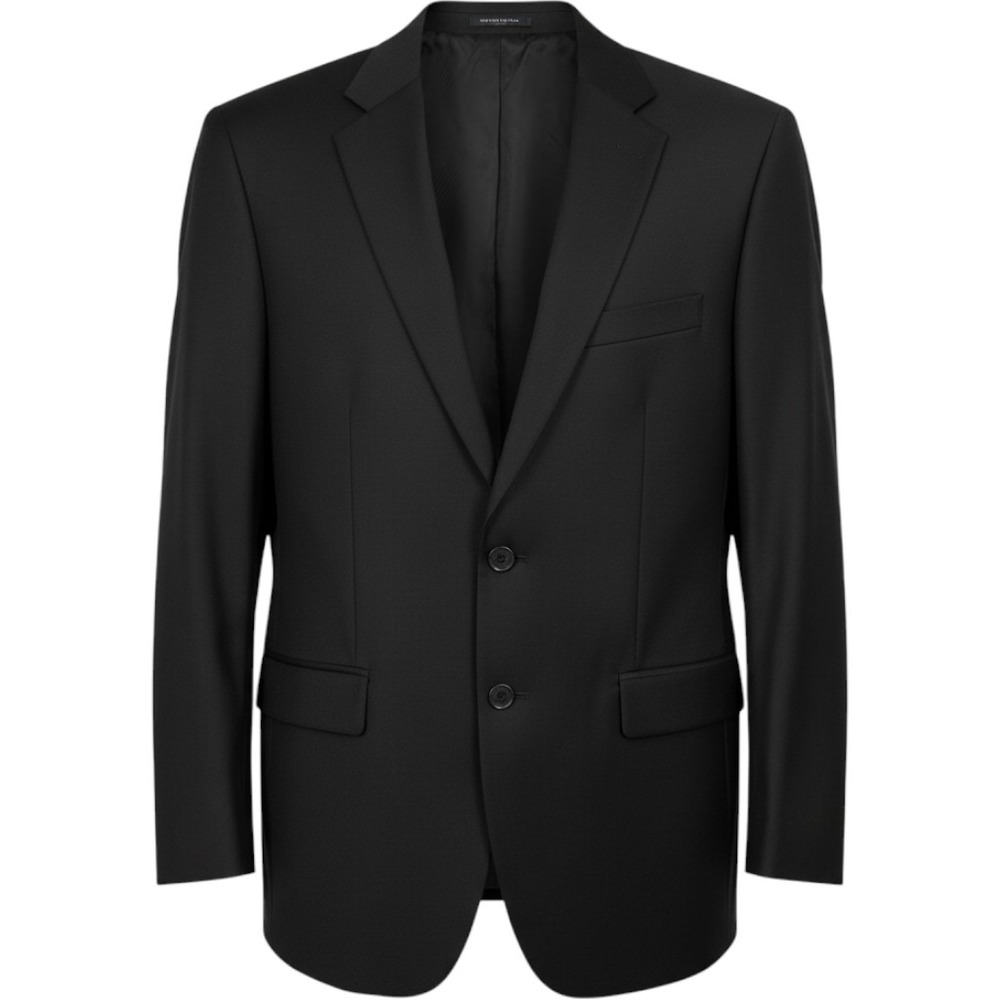 Blazer Men 42R Black Two Button Formal Business Jacket